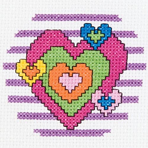 Bucilla My 1st Stitch Counted Mini Cross Stitch Kit, 45457 Heart