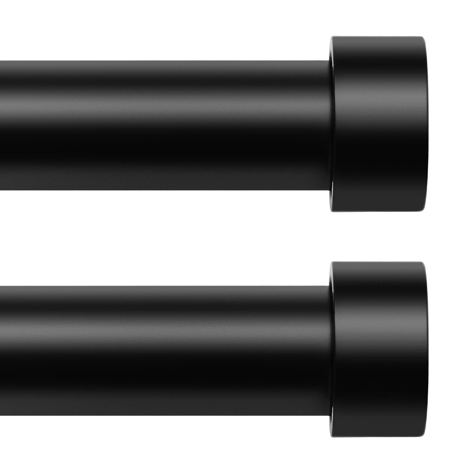 KAMANINA 2 Pack Black Curtain Pole 80 to 148 cm