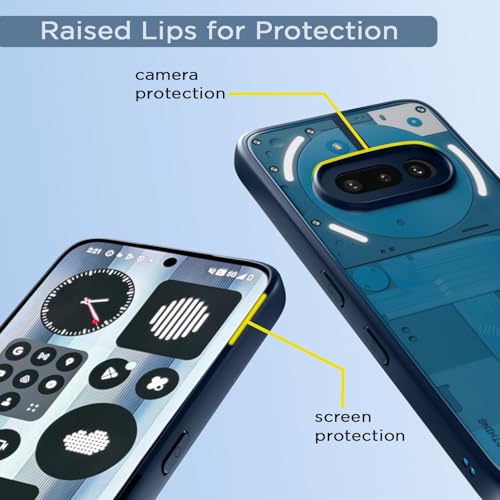 Image of Amazon Basics TPU+PC Back Cover for Nothing Phone 3A 5G | Shockproof Sleek Hybrid Armor Bumper Case (Blue)
