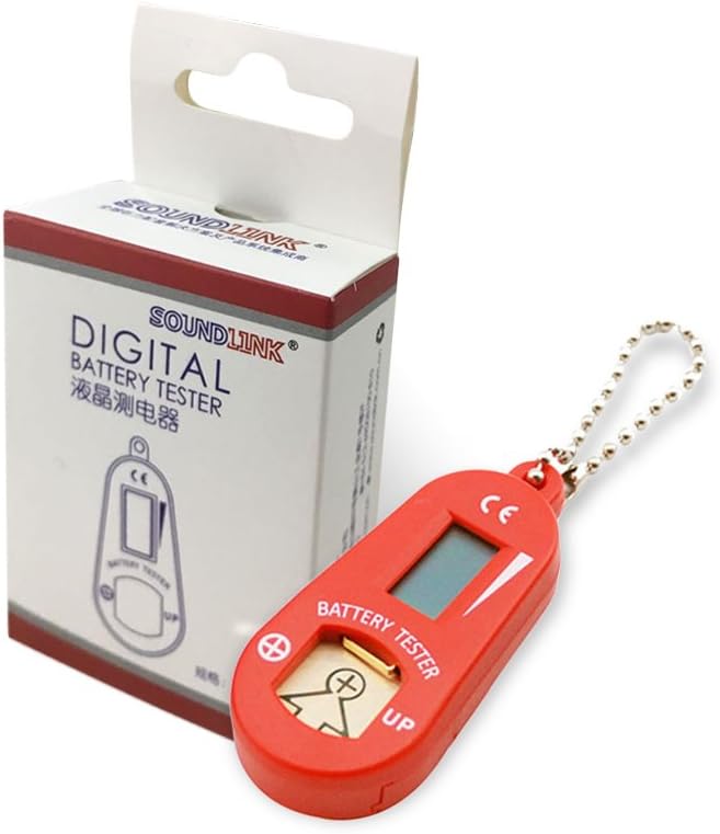 Hearing Aid Battery Testers with Spare Battery Storage Compartment (Red)