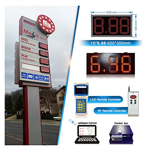 Cronómetro digital LED impermeable para exteriores, pantalla de 12 pulgadas, formato 8.88, para gimnasios, estaciones de servicio y precios de combustible (cuenta regresiva de 3 dígitos) miniatura 7