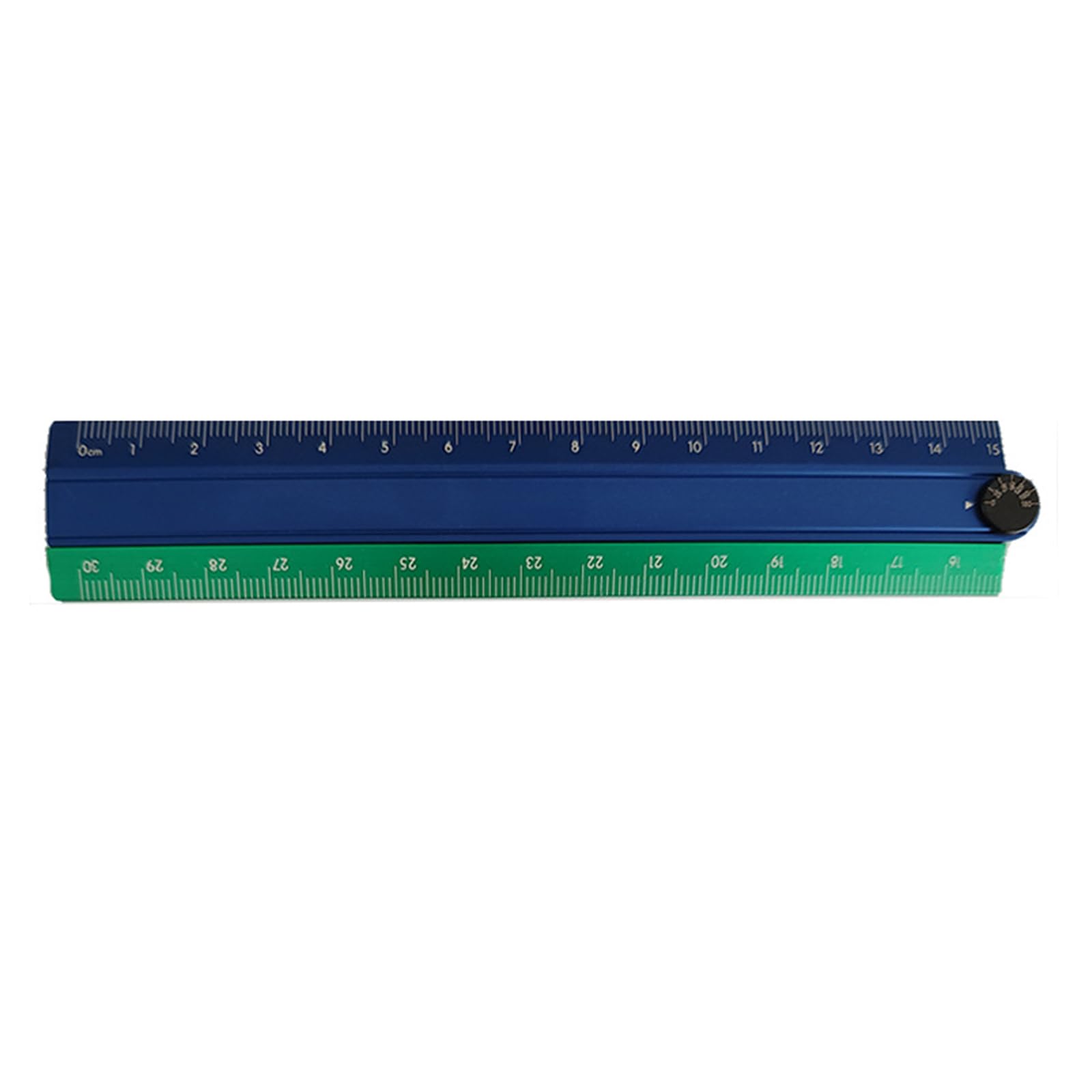 Zbiianxer Blue And Green Aluminum Alloy Ruler Multipurpose Measuring Tool Ergonomic Architect For Engineering Drafting Aluminum