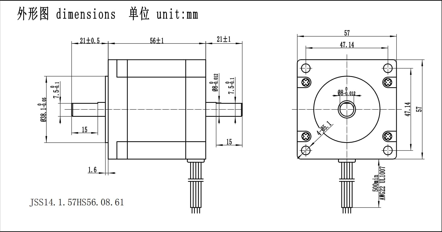 Amazon.com: 57HS56-3004 Nema23 Stepper Motor 56Mm 3A Koppel 1.2Nm