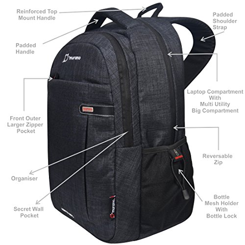 Image of Murano Verto 28 LTR Laptop Backpack for 15.6 inch Laptop and Polyester Water Resistance Backpack for Men and Women