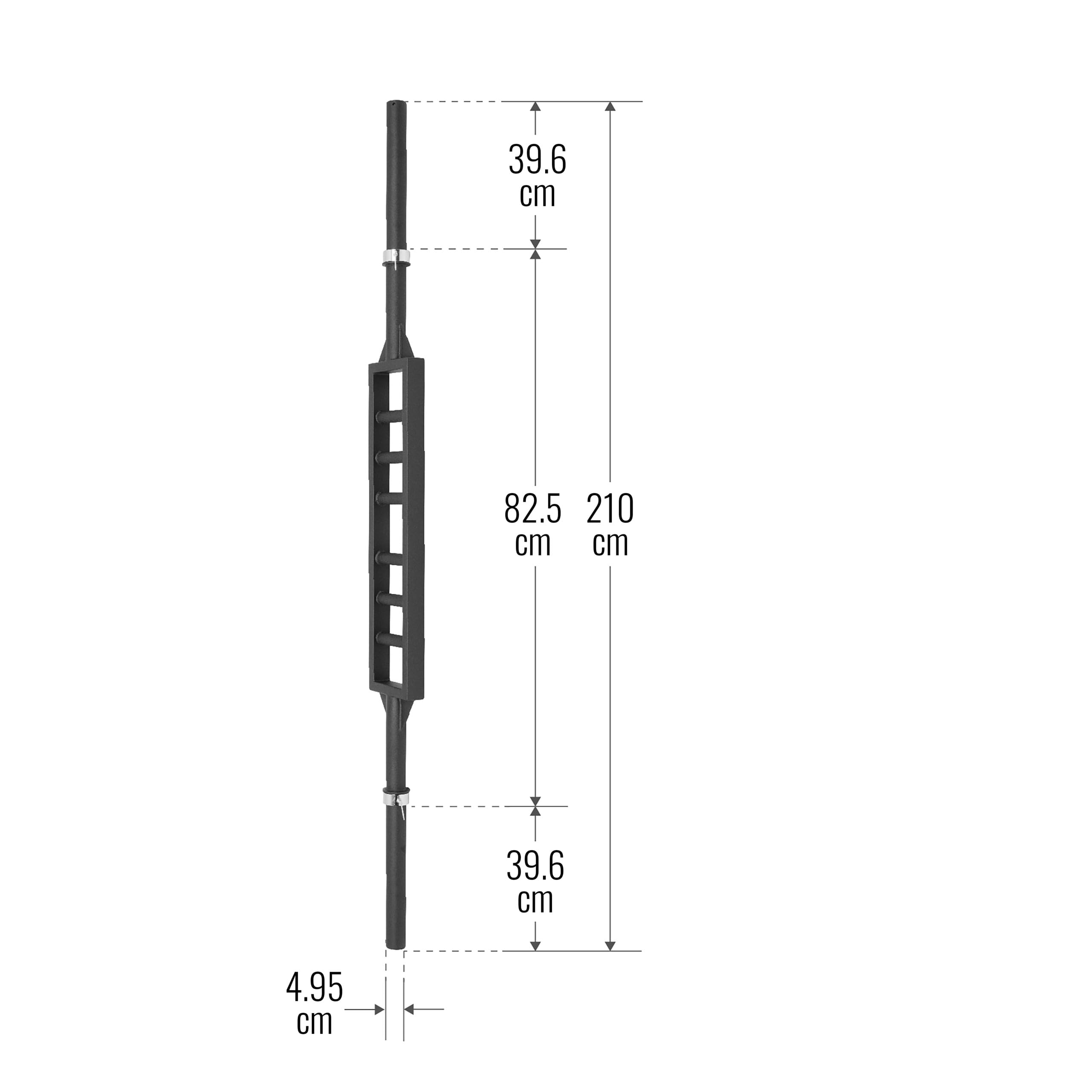 GORILLA SPORTS® Olympia Multi-Grip-Bar 211 cm, 50 mm, bis 150 kg | Swiss Bar aus Stahl mit 3 Griffweiten, neutraler Griffposition und 2 Schnellverschlüssen für Brust, Arme und Rücken