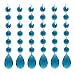 Poproo Teardrop Octagon Crystal Glass Beads Pendant for Chandelier Lamp Curtain Decor, 6-Pack (Peacock Blue)