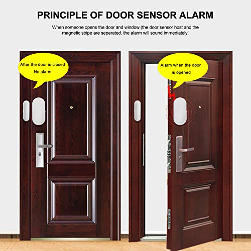 Wireless Window Door Alarm, Personal Home Security Two Way Door Alarm 130dB Super Loud Window Door Magnetic Sensor Door Chime for Home, Store, Office