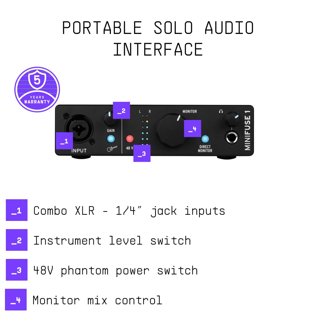 Amazon.com: Arturia MiniFuse 1 - Compact USB Audio Interface with
