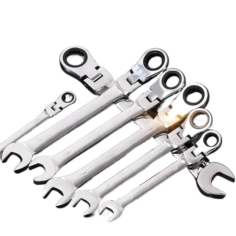 Llaves Fijas con Carraca Llave de trinquete for Actividades de 8-24 mm: Llave Ajustable Flexible y Reversible de Doble propósito for reparación de automóviles Llave Carraca(8-10-12-13-14-17mm)