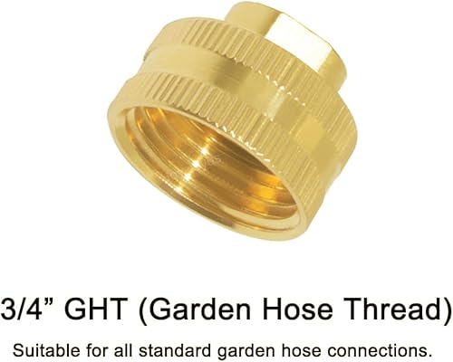 Miniatura 2 de Joywayus Tubo giratorio de latón 34 "GHT x 14" NPT doble rosca hembra manguera de jardín roscada a tubo adaptador roscado (paquete de 2)