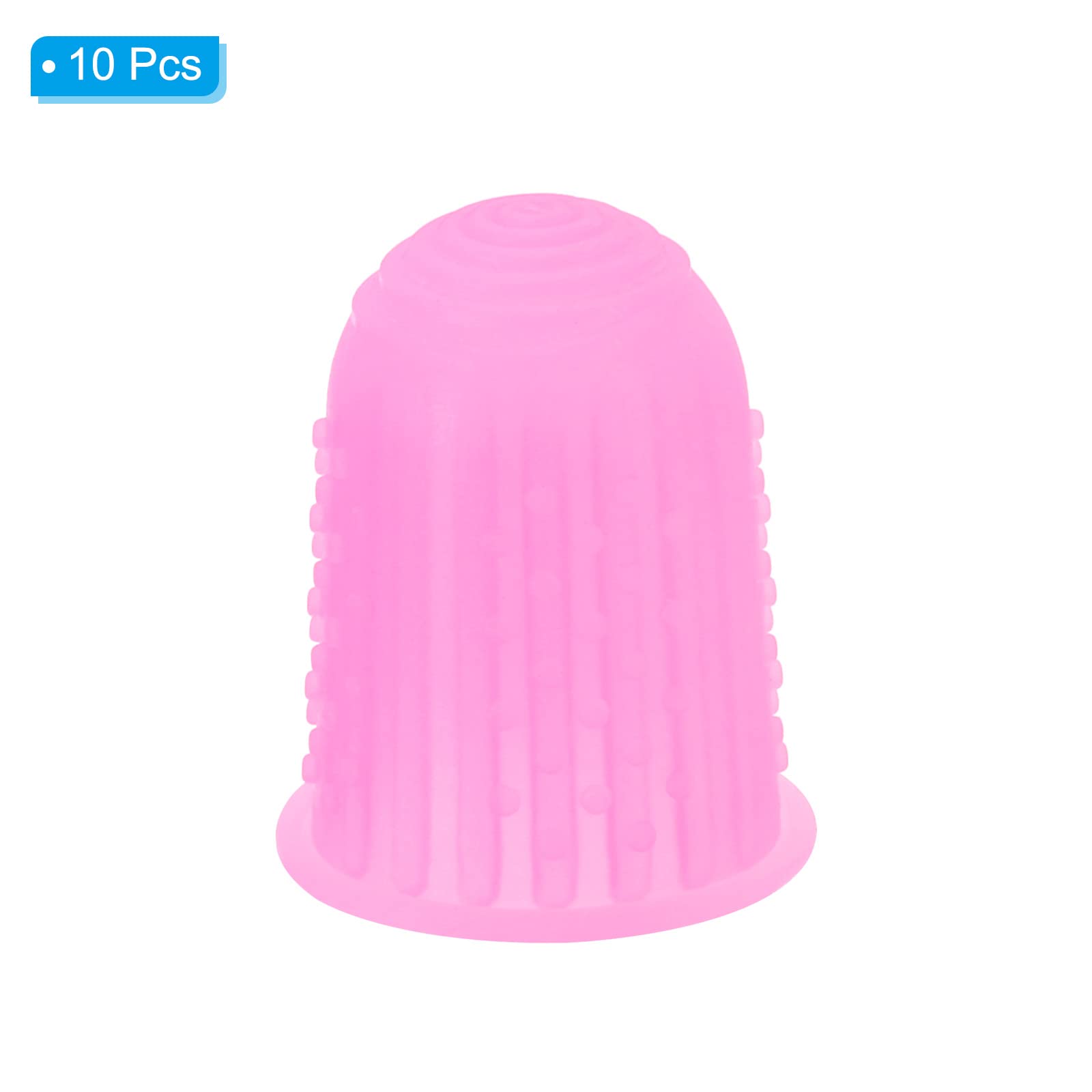 PATIKIL Silicone Polpastrelli Protezione Dita 10pz 0.59 Pollici Rosa