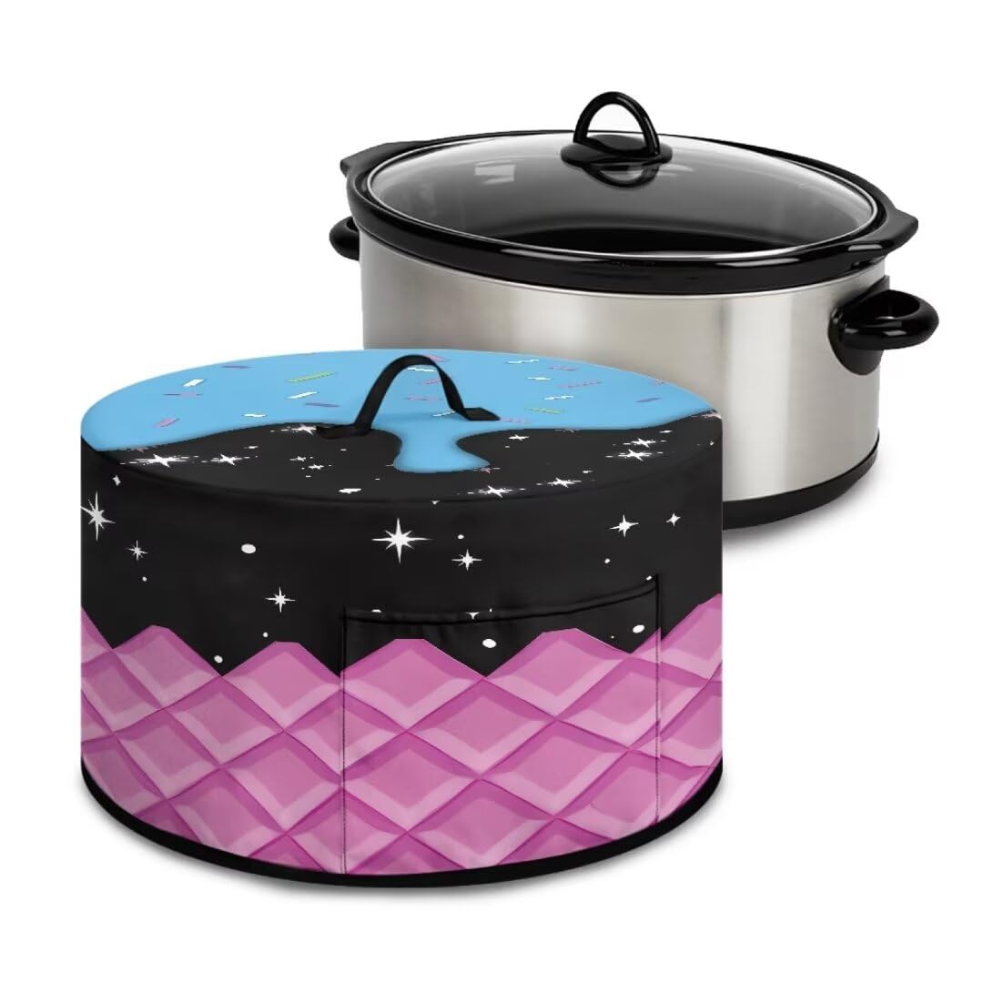 GOSTONG Ice Cream Print Slow Cooker Dust Cover 6 7 8 Oval Crock Pot Washable Appliance Covers Universal, Fit Most Crock Pot