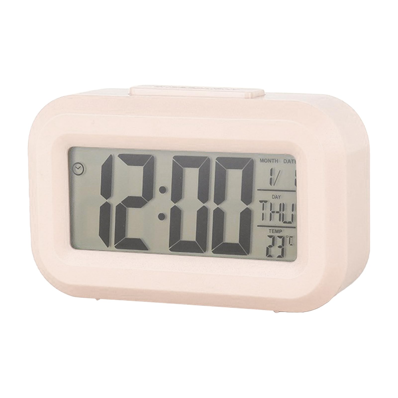 Qsvbeeqj Snooze Mute Desktop Clock Table Clocks Electronic LED Clocks with Temperature Calendar Week Display Digital Alarm Clock