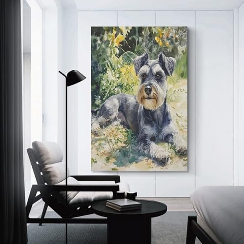 Cuadros modernos de Schnauzer para decorar el comedor y dormitorios 3