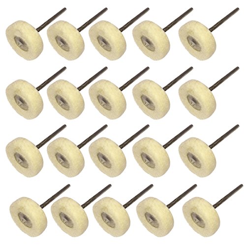 Niupika Mounted Wool Felt Polishing Buff Wheel With Mandrel For Rotary Tools 2.35Mm Shank Pack Of 20 #TOP26