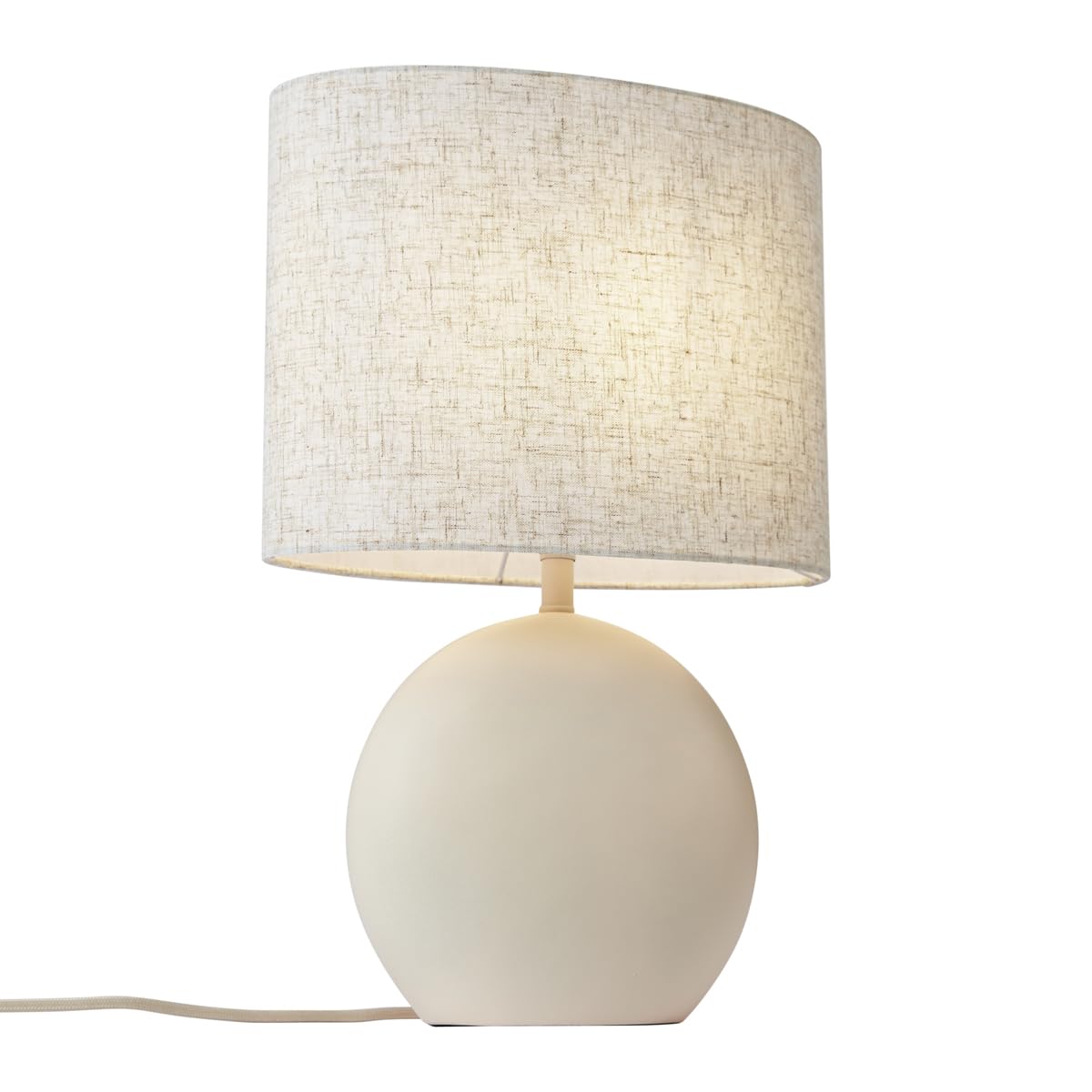 Qazqa Japandi Tischleuchte mit Schirm, Tischlampe - Timo - Beige, Oval, max. 15W, Geeignet für LED, 45cm, Ideal als Schlafzimmerlampe und Wohnzimmerlampe