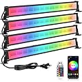 MEIKEE Wash Light DJ Light Bar, 42W RGBCW Smart APP Waterproof LED Stage Lights Bar with Remote, Dimmable Wall Washer Light for Church Wedding Birthday Party Stage Lighting - 4 Pack