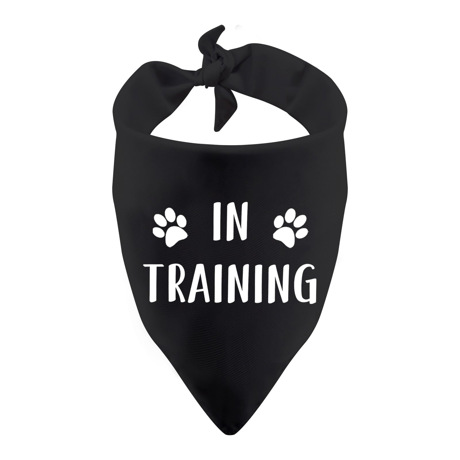 1 Piece In Training Dog Bandana Anxious Dog Reactive Pet Bandana Yellow Dog Bandana (IN TRAINING-Black)