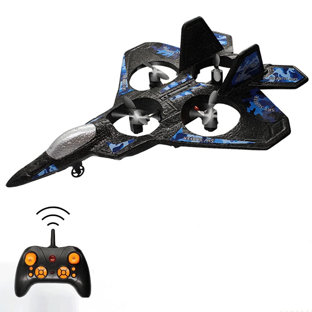 WOLWES RC AirplaneToy 2.4G Planeador De Control Remoto Avión Modelo De Espuma EPP, Avión RC con Rollo De Un Clic, Juguete Drone RC Anticolisión Y Anticaída, Adecuado para Todos Los Principiantes