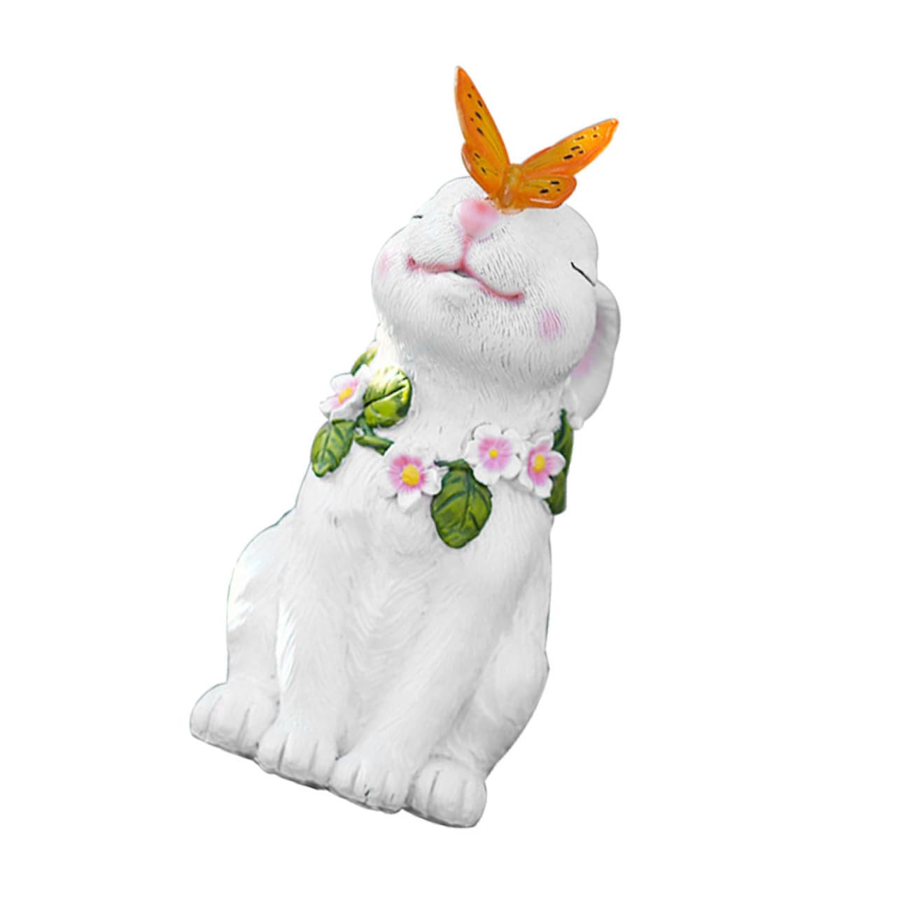 Ornement élégant lapin en résine lumineuse solaire pour aménagement de jardin