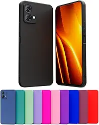 Capa Case Celular Compatível Motorola Moto G84 Silicone Macio Interior Veludo Proteção De Câmera (PRETO)