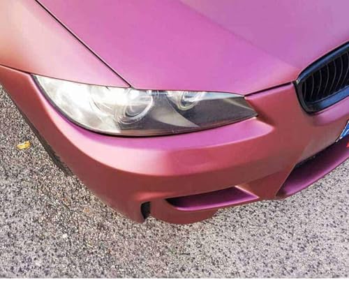 Image of WISDOM Pink Metallic Vehicle Wrap Vinyl Matt Finish Easy Apply Air-Release Weatherproof DIY Car & Motorcycle (Pink Metallic, 20 Inch X 4 Feet)