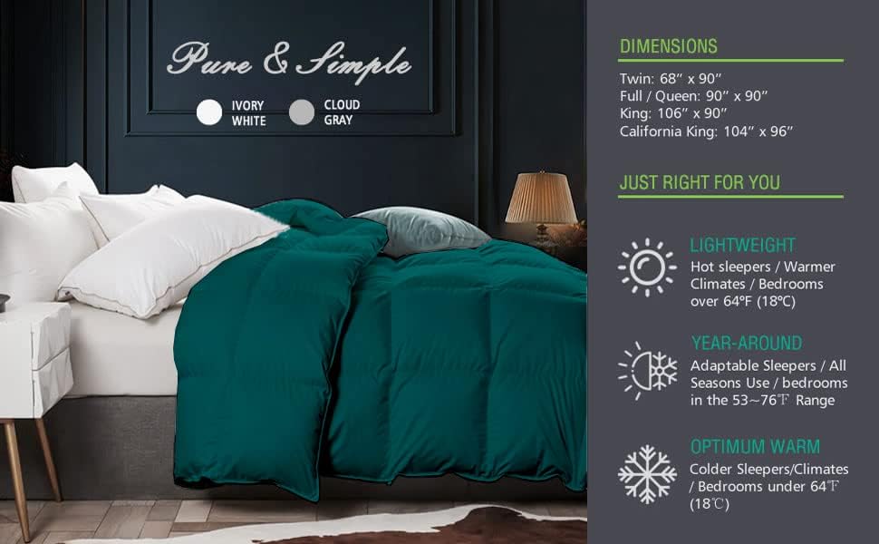 Miniatura 4 de Baffle Box - Edredón alternativo de plumón para todas las estaciones, tamaño matrimonialqueen, plisado, relleno de edredón alternativo con pestañas