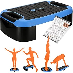Lifepro 4-In-1 Aerobic Balance Board and Step Up Exercise Platform – Adjustable Multifunctional Balance Board Slant Board, Steppers for Exercise – Home Workout Non Slip Stepper Platform For Balance