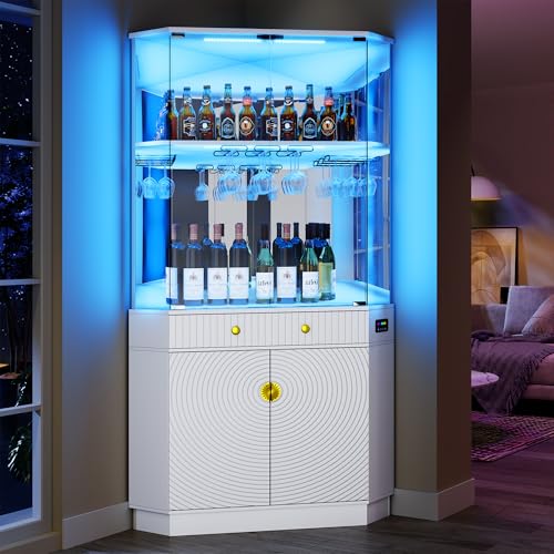 Vlsrka 71" Tall Corner Bar Cabinet