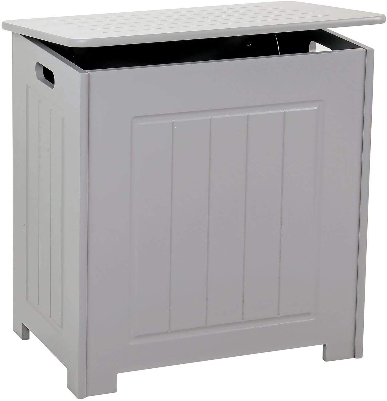 Greenfields Grey Wooden Bathroom Laundry Cabinet Chest Basket Storage Laundry Bin (Grey)