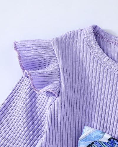 Jecson Toddler Baby Girl Clothes: Cotton Soft Outfits Set A-Line Top & Butterfly-Print Pants Cute Fall Home Outdoor 6M-4Y 6