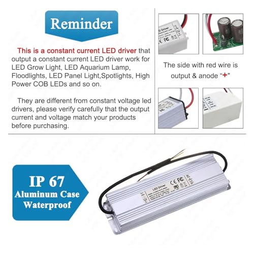Puce COB LED 300W pilote 9000mA transformateur éclairage étanche - 4
