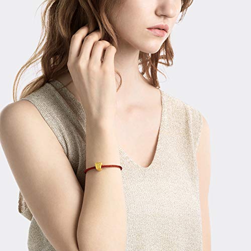 CHOW SANG SANG 999 24K Solid Gold Tiger Lionhead Shoe Blessing Charm Bracelet for Women 90049C3