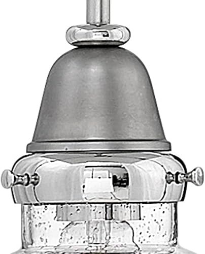 Miniatura 4 de Hinkley Academy - Lámpara colgante de cristal cilíndrica, níquel inglés, 120 V, lámpara interior con detalles de níquel pulido, 1-100 W, requiere