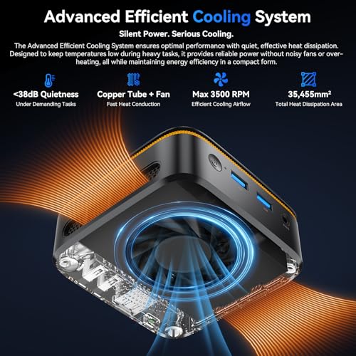 Image of Huidun H50 Mini PC W-11Pro,3-Year Warranty, N150(Beat N97 /N95, up to 3.60 GHz),8GB RAM 256GB M.2 SSD Mini Computer, Dual 4K Display, WiFi 6, BT 5.2, Dual Gigabit Ethernet, Office /Home /School