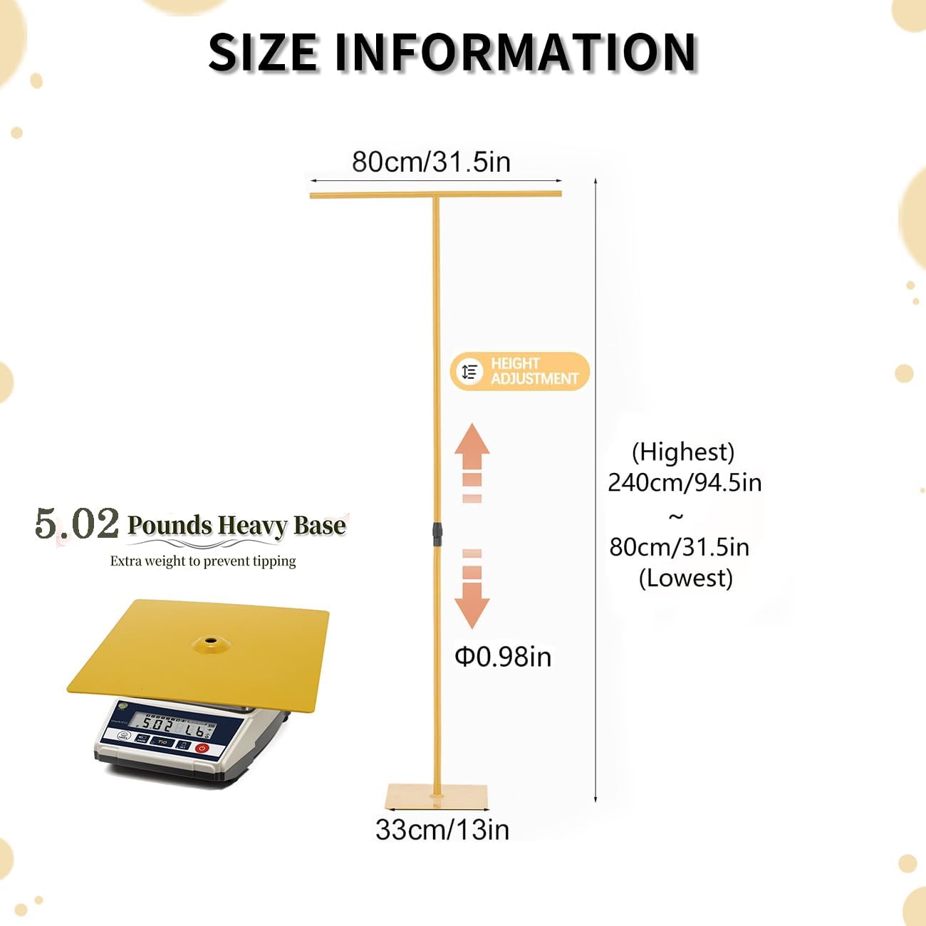 Vincidern 4pcs Adjustable Wedding Backdrop Stand for Party, Heavy Duty Metal Backdrop Stand for Wedding, Birthday Party, Events Decorations, Gold (2.6FT to 8FT Adjustable Height)