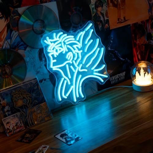 Image of Monarch's Sigil Neon Sign, Ice Blue, 13x13 Inch | Leveling Inspired, LED Wall Art, Anime Room Decor for Gaming, USB Dimmable, Collector's Edition