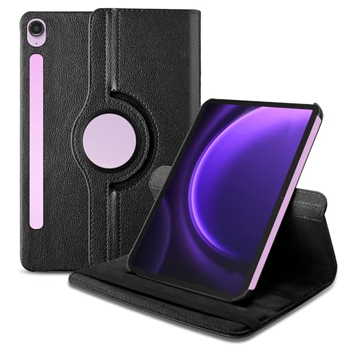 Image of TGK Rotating Cover for Samsung Galaxy Tab S9 FE 10.9 inch Tablet /Tab S10 FE 10.9-Inch 360 Degree Rotating Leather Flip Case (Black)
