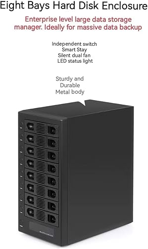 Miniatura 9 de Syba 8 Bay Tool Menos Bandeja Hot Swappabe 2.5" 3.5" SATA Non Raid Externa USB 3.0 Recinto SY-ENC50119