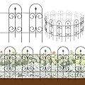 Thealyn Metal Decorative Garden Fence Border 32 in .H x 17.5 in .W (14 Panels, Total Length 20 feet) No Dig Fence Rustproof Wrought Iron Landscape Fencing for Flower Bed, Yard, Animal Barrier
