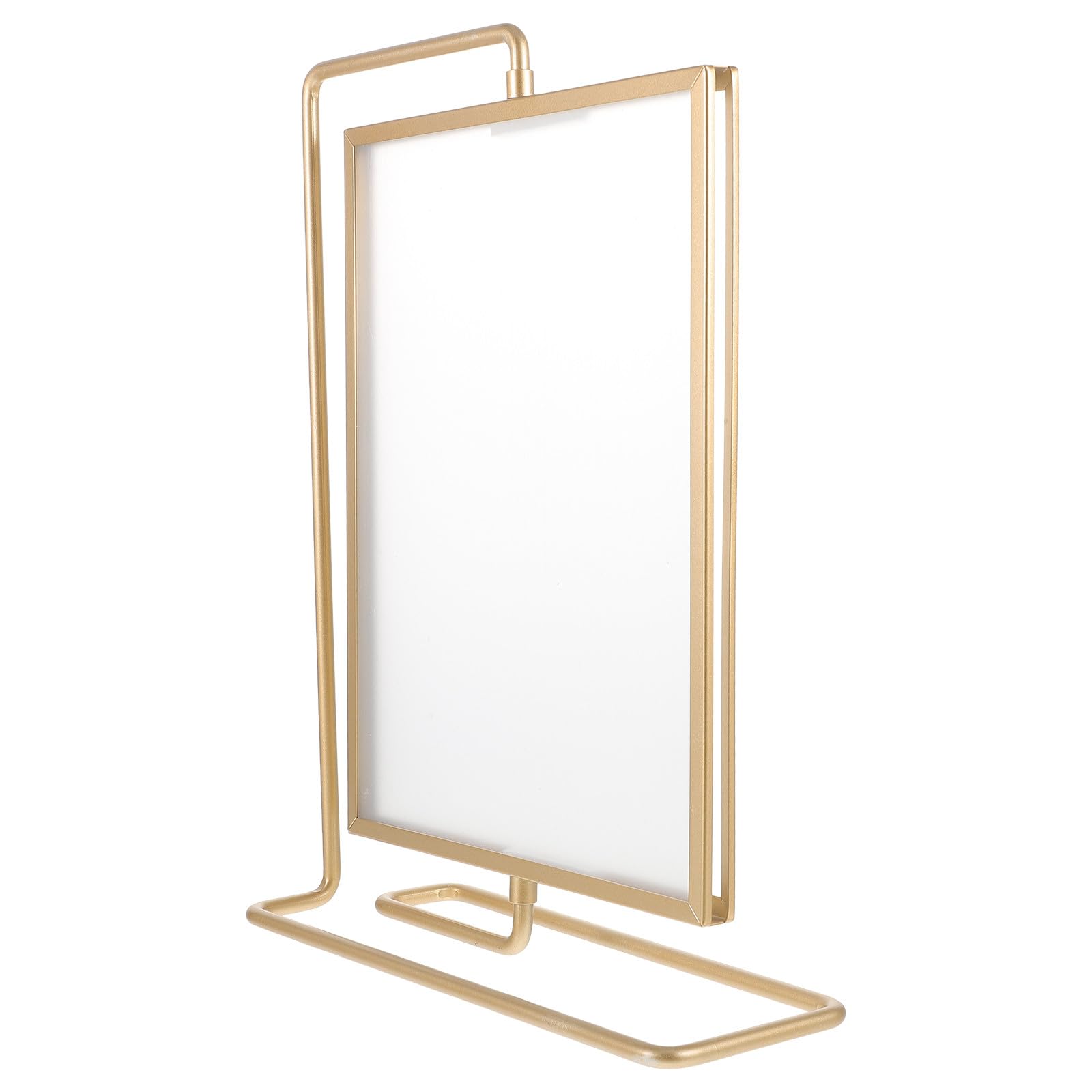GALPADA Marco de Fotos Giratorio Dorado de 8 Pulgadas Doble Cara Soporte de Acrílico y Metal para Decoración de Mesa y Hogar Elegante y Práctico