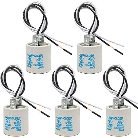 E26 Ceramic Standard Medium Screw Socket (5 Pack) Cover