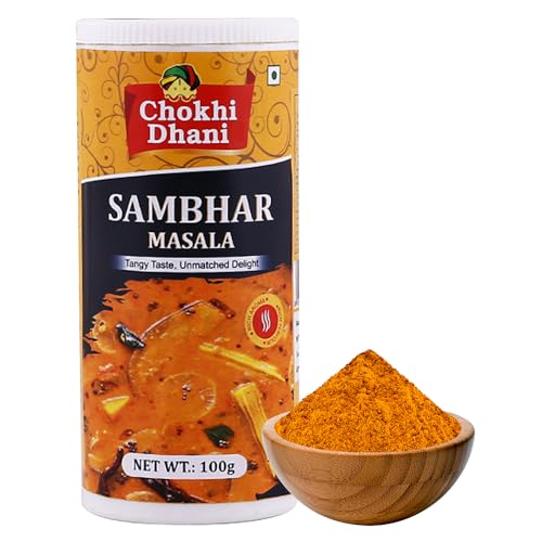 Image of Chokhi Dhani Sambhar Masala 100g | South Indian Style Spice Mix | Authentic Sambhar Powder for Idli, Dosa, Vada & Rice | Rich Tangy & Spicy Flavour | No Artificial Colours