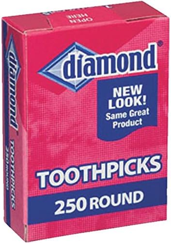 Diamond Jarden Home Brands 41853 250 Round Toothpicks - Quantity 24,Tan,6000 Count