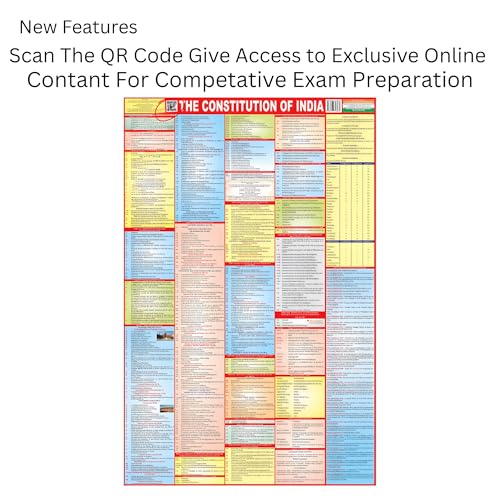 Image of Editone International The Constitution of India Chart for Wall with QR Code | Competitive Exam Prepration for UPSC, IAS, IPS, with Non-Laminated Paper Print (36 x 23 inch) (English)