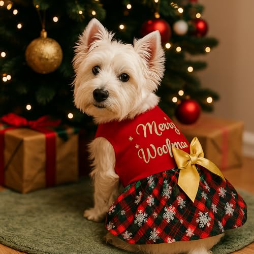 Abbylike 3 Pcs Seasonal Dog Outfits Christmas Halloween Thanksgiving Pet Costume Cotton Holiday Puppy Dress Lightweight Pet Apparel with Bowknot for Large Medium Cat Clothing, Medium - Image 6