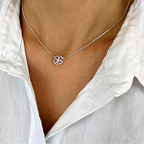 Collier trèfle en argent 925 anti-allergie avec chaîne robuste - 2