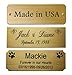 Engraved Plate, Custom Personalized, Brushed Gold Solid Brass Picture Frame Plaque Name Label Art Tag for Frame, with adhesive backing or screws - Indoor use only, Made in USA, 3