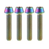 Wanyifa Titanium Ti Bolt M5x9 16 18 20 25 30 35 40 45 50 55 60mm Tapered Head Screws pack of 4 (M5x25mm, Ranibow)