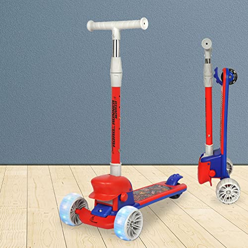 Image of R for Rabbit Road Runner Mario Scooter for Kids of 3+ Years Age, Kids Scooter, Scooter for Kid, 4 Level Height Adjustment, PU LED Wheels & Weight Capacity Upto 75 kg Kick Scooter (Red Blue)